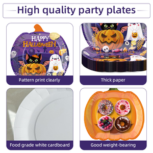 Vaisselle jetable écologique pour <span class=keywords><strong>Halloween</strong></span>, très demandée, gobelets et assiettes en papier pour fête d'horreur avec livraison rapide - Product Image 2