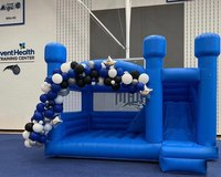 Brincolín Inflable Blanco Comercial THL para Fiestas Infantiles al Aire Libre y Bodas con Tobogán