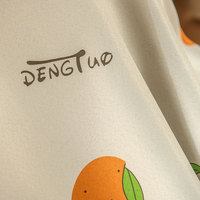 Tela de Cortina Estampada 100% Poliéster, Diseño de Frutas Naranjas, Cortinas Modernas Minimalistas, Tela al por Mayor