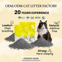 Pasir Kucing Bentonit Pecah 0.5-2.2mm, Tanah Liat Hancur Tidak Beraturan, Kontrol Bau Ekstra, Daya Serap Tinggi, Rendah Debu