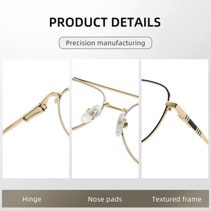 <span class=keywords><strong>Gafas</strong></span> con Doble Puente y Protección Anti-Luz Azul para <span class=keywords><strong>Hombre</strong></span>, Estilo Piloto Metálico, para Viajes y Ocio, con Graduación Personalizada para Miopía - Product Image 6
