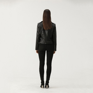 <span class=keywords><strong>Chaqueta</strong></span> de Cuero PU para Mujer, Estilo Motero, Cómoda y a la Moda, <span class=keywords><strong>Chaqueta</strong></span> Corta de Cuero PU para Dama - Product Image 6