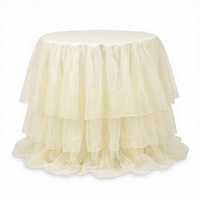 Jupe de table en maille pour mariage, fête, festival, table de desserts, nappe romantique en dentelle, accessoires de décoration