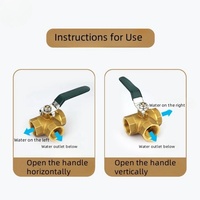 Válvula de Bola Manual de 3 Vías YOD OEM con Rosca NPT de 1/2 pulgada, Puerto en L, de Cobre y Latón, Accesorio de Tubería Industrial Hembra, Desviador