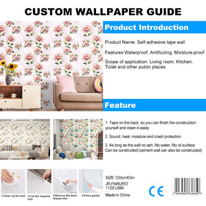 Papel Tapiz Mural 3D Autoadhesivo Moderno Impermeable y Ignífugo para <span class=keywords><strong>la</strong></span> Decoración de Paredes Segura del Hogar - Product Image 3