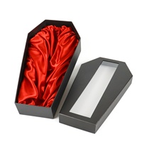 Boîte Cadeau en Forme de Cercueil Crown Win avec Intérieur en Soie pour Emballage Floral, Boîte Funéraire avec Fenêtre, Doublure en Satin, Boîtes en Papier Biodégradable