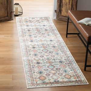 Tapis long de style marocain, fabriqué à la machine, bohème classique, carrelage PVC antidérapant, cuisine, chambre à coucher, chevet, <span class=keywords><strong>baie</strong></span> <span class=keywords><strong>vitrée</strong></span>, couloir, lavable - Product Image 1