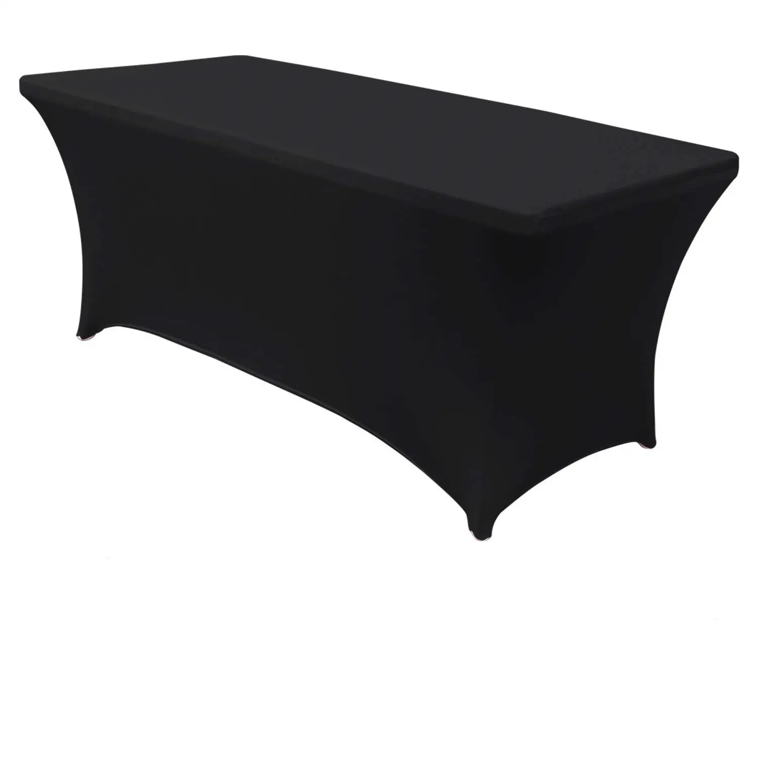 Custom 6ft Solid Spandex Table Covers Tablecloth Wedding Black Table Cover With Logo Cloths Wholesale For Party Home Outdoor