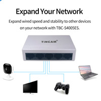 Conmutador Ethernet Gigabit TiNCAM de 5/8 Puertos 10/100/1000Mbps 1Gbps con Funciones VLAN - Conmutador de Red de Escritorio