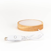 Lampe à illusion 3D en forme de boule de cristal artisanale à lumière chaude, base en bois LED, base de lampe en bois pour cadeaux d'anniversaire, lampe intelligente 3D