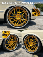 Jantes de voiture FORTRIM 2 pièces 20 21 22 23 24 26 pouces 5x120.65 6x139.7 roues forgées à lèvre profonde chromées plaquées or pour toyota dodge H2
