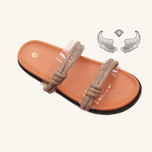 Nuevo Producto de Lujo Más Vendido - Sandalias y Pantuflas Casuales Planas con Pedrería para Mujer al por Mayor - Product Image 5