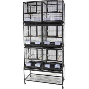 Gabbia <span class=keywords><strong>per</strong></span> Uccelli Moderna e Robusta in Acrilico, Grande Voliera <span class=keywords><strong>per</strong></span> Pappagalli e Macaw, Costruzione in Ferro e Acciaio, Rete Metallica, Vano Portaoggetti, Vassoio in Plastica - Product Image 3