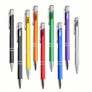 Stylos à bille métalliques promotionnels pour activités de bureau et cadeaux d'affaires, avec logo personnalisé, design portable et impression sérigraphique - Product Image 1