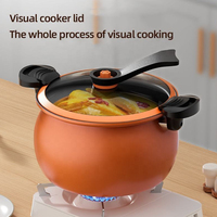 Casserole à pression multifonction grande capacité 28 cm, antiadhésive, casserole à soupe, casserole en fonte, micro-casserole à pression