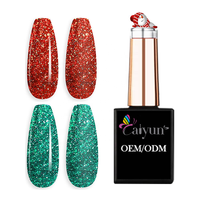 Kit de vernis à ongles gel UV/LED Soak Off pour Noël, style coréen, personnalisable avec votre propre marque, avec emballage en flacon pailleté, pour la vente en gros
