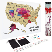Amazon Best Selling Design Scratch off Map with Flags for United States