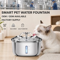 Fontaine à eau pour chat en acier inoxydable 304 de qualité alimentaire, faible bruit, fontaine à boire automatique pour animaux de compagnie avec filtre pour chats d'intérieur