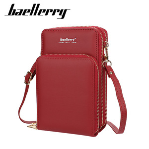 กระเป๋าสะพายข้างผู้หญิงแบรนด์ Baellerry สีแดง ทรงสี่เหลี่ยมแนวตั้ง มีซิป ใส่โทรศัพท์ได้ ป้องกันการโจรกรรม ใช้ได้ทุกวัน - Product Image 1