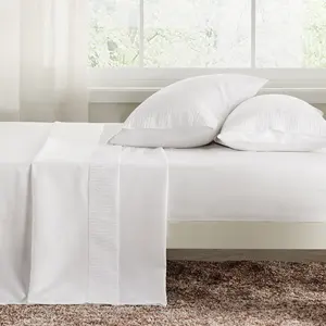纯棉特大号平板3件套酒店100% 棉床单套装