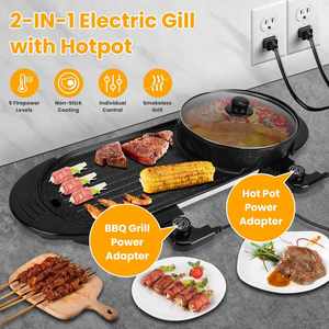 2000 W Indoor Electric Smoker Hot Pot BBQ Grill Table for Household and Hotel Use with Temperature Control Feature - Product Image 2