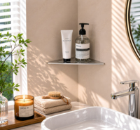 Étagère d'angle murale triangulaire moderne en acier inoxydable pour salle de bain, support de rangement mural pour douche