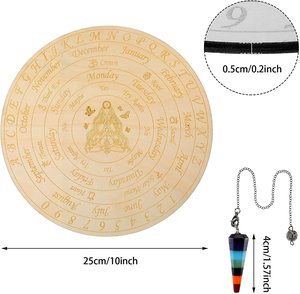 Un ensemble de chakras pendule en bois tableau <span class=keywords><strong>radiesthésie</strong></span> divination métaphysique tableau d'affichage autel sorcellerie pendule en cristal - Product Image 2