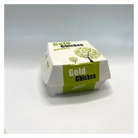 Boîte d'emballage en papier pour frites, nuggets de poulet, hamburgers à emporter, forme carrée, écologique, avec logo personnalisé imprimé