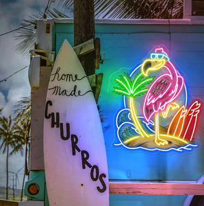 Letreros LED 3D de Neón Flamingo con Clasificación IP65, DC12V, Regulables, para Decoración de Bares al Aire Libre, <span class=keywords><strong>Luz</strong></span> de Surf, <span class=keywords><strong>Hola</strong></span> Verano, Acrílico, Jardín Interior - Product Image 4