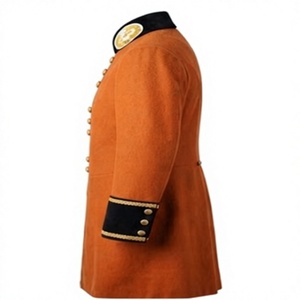<b>Vintage</b> Style Men's Winter Waterproof Woolen Overcoat Long <b>Coat</b> Embroidered Button Front Historic Costume Jacket - Product Image 4