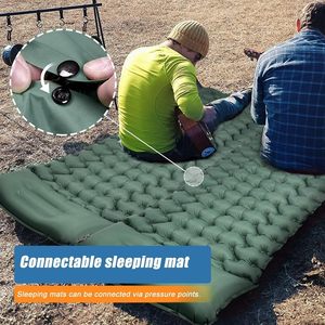 Matelas de camping gonflable avec pompe à pied intégrée, imperméable, en matériau PVE, utilisable en 4 saisons, matelas de randonnée portable - Product Image 4