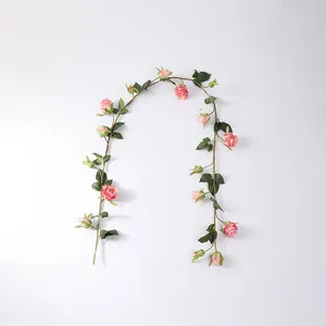 <span class=keywords><strong>Guirlande</strong></span> de roses artificielles à tige robuste avec feuilles vertes, <span class=keywords><strong>guirlande</strong></span> murale pour la maison et les mariages - Product Image 5