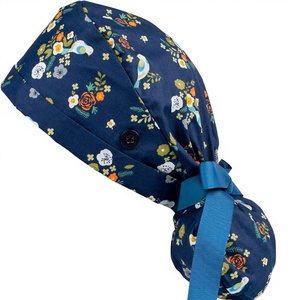 <b>Scrub</b> <b>Caps</b> Bulk Working <b>Cap</b> with Buttons and Ribbon Tie Adjustable <b>Scrub</b> Hats Unisex Woven Polyester Cotton Colorful - Product Image 2