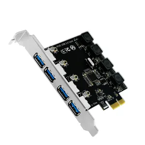 4-port ultra-fast 5Gbps USB 3.0 PCI Express expansion card with built-in self-powered Windows Vista XP desktop computer