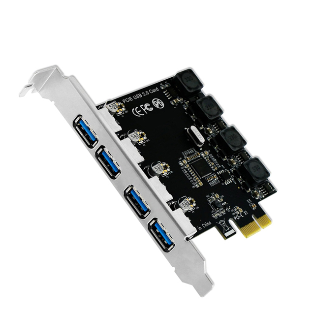 Ultra-Fast 4-Port 5Gbps USB 3.0 PCI Express Expansion Card Self-Powered Windows Vista XP Desktop Kt