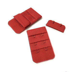 Bandes de crochets et œillets en nylon enduit, 3 rangées, 2 crochets, couleur rouge, accessoires pour sous-vêtements féminins - Product Image 4