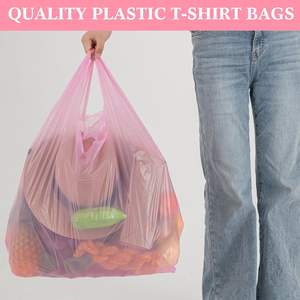 Sacs en plastique biodégradables en vrac pour T-shirts, avec poignées latérales épaisses, pour le commerce de détail, l'épicerie, les supermarchés et les restaurants (Rose) - Product Image 5