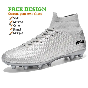 Fabricant de chaussures de football personnalisées OEM bottes de <span class=keywords><strong>futsal</strong></span> crampons de football noir pour entraînement intérieur extérieur FG pour hommes - Product Image 4