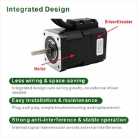 Moteur pas à pas hybride compact NEMA 17 42mm CANopen intégré en boucle fermée 0.72N.m 9-48V Encodeur 4096 PPR 3000 RPM pour machine laser