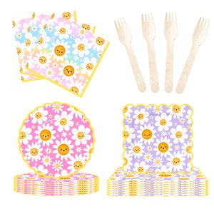 DAMAI Wildflower <b>Plates</b> and Napkins Supplies Floral Disposable <b>Plates</b> and Baby <b>Shower</b> for Spring Set Decorations Serves 8 - Product Image 3