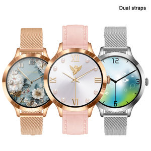 Montre connectée pour femmes, étanche, double bracelet, montre connectée pour <span class=keywords><strong>la</strong></span> santé des femmes, Hart Biet, boîtier entièrement métallique, ultra-mince, montre connectée T91 - Product Image 1