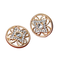 Haute qualité personnalisé Designer métal évidé pierres de cristal incrusté boutons couture tige bouton pour vêtements