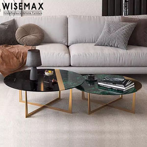 MUEBLES WISEMAX, <span class=keywords><strong>precio</strong></span> competitivo, muebles modernos de acero inoxidable, base dorada de lujo, mesa de centro de mármol, proyecto de hotel - Product Image 1