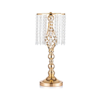 Vases à fleurs en cristal doré en métal, porte-bougies, centres de table de mariage