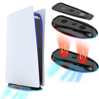 Support de refroidissement RGB pour PS5/PS5 Slim/PS5 Pro avec double ventilateur, station de refroidissement avec éclairage RGB intégré