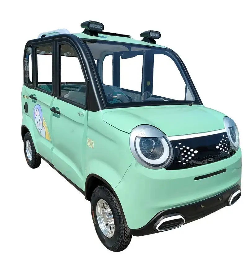China Kleine Eco Auto Nieuwe Huishouden Twee Rijen 4-wiel Elektrisch Voertuig 1000W 60v53 Volledig Gesloten Nieuwe Energie Auto Voor Ouderen