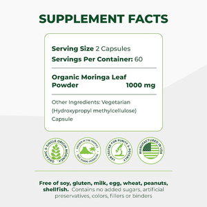 Antioksidanlar ve çok Vitaimin ve mineraller ile 500mg doğal % 100% saf organik % <span class=keywords><strong>Moringa</strong></span> yaprağı tozu özü kapsül takviyesi - Product Image 5