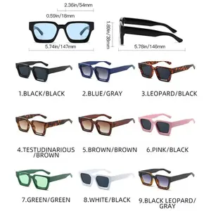 Designerโลโก้ที่กําหนดเองสแควร์แว่นตากันแดดผู้หญิงแฟชั่นคลาสสิกRetro Shades Vintageกรอบเล็ก 2024 แว่นตากันแดดผู้ชาย