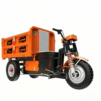 Mini-tricycle électrique de transport de marchandises avec benne basculante, moteur à engrenages PLC 15KW, garantie 1 an pour le transport de sable et de gravier en génie civil souterrain