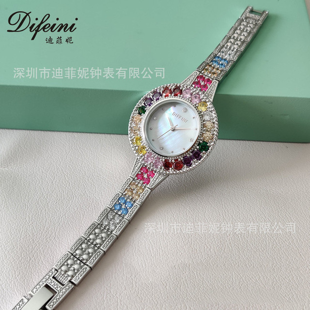 Ladies Bling Diamond Crystal Strap Watch Women's Luxury Stainless Steel Analog Zirconia Quartz Wristwatch Miyota Brass